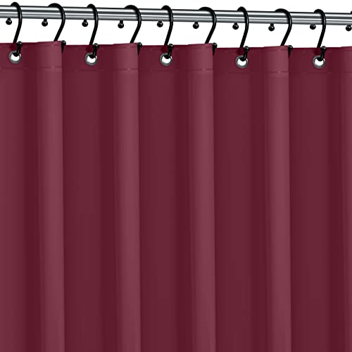 No Smell Shower Curtain Liner 72x72 Burgundy - PEVA Plastic Shower Curtain for Bathroom, PVC-Free Waterproof Burgundy Shower Liner with Metal Grommets and Magnet-Weighted Bottom Hem - Washable Liner - color: Burgundy