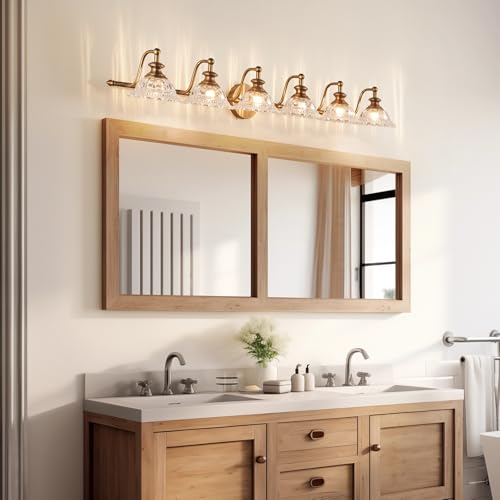 XIEDUN 45" Bathroom Light 6 Light Vanity Light Fixtures (Exclude G9 Bulb) Vanity Lights for Bathroom - color: Brass, size: 6 Light A