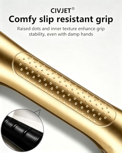 Gold Grab Bars for Bathtubs and Showers 2 Pack Suction Grab Bar, Heavy Duty Shower Handle Removable Bath Handrails for Seniors and Elderly, Bathroom Safety Grip No Drilling Waterproof