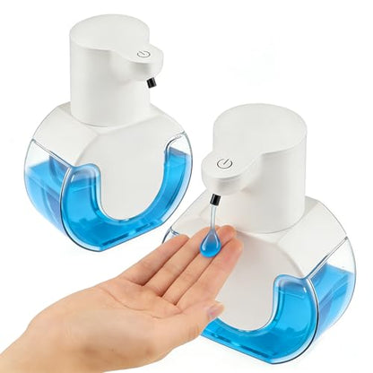 2Pack Automatic Soap Dispenser Touchless,Rechargeable Liquid Soap Dispenser,15oz/420ml Smart Hand Soap Dispensers,4-Level Adjustable,Wall Mount for Bathroom Kitchen Dish Soap,Hands-Free(White) - color: 2 Pack-white 03, style: Liquid