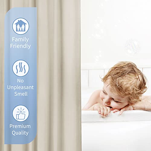 Beige Fabric Waterproof Shower Curtain or Liner, 36 x 72 | Fabric Shower Curtain Liner, Soft Cloth, Hotel Quality, Modern Style, Water-Resistant, Machine Washable - color: Fabric-beige, size: 36"W x 72"L (Pack of 1)