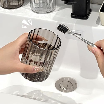 2-in-1 Toothbrush Travel Case with Rinse Cup - color: Clear Grey