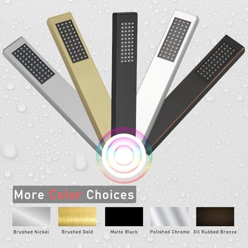 Hand Shower Wand Handheld Shower Spray High Pressure Single Function Luxury Hand Showerhead Brushed Nickel - color: Brushed Nickel, style: Square