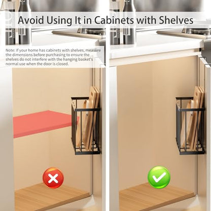 DTUQYX 3 Pack Over Cabinet Door Organizer - Adjustable Cabinet Door Organizer with Towel Rack,Hanging Over the Door Organizer for Cutting Board, Plastic Wrap, Aluminum Foil, Cleaning Supplies, Baking