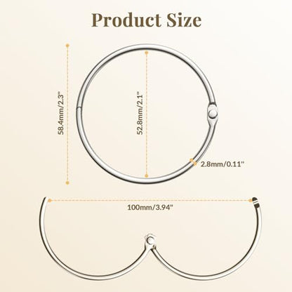 Bathway Shower Curtain Rings, Shower Curtain Hooks 12 Pcs Anti-Drop Shower Rings for Curtain, Brushed Nickel Shower Curtain Rings Rust Proof, Metal Shower Hooks for Shower Curtain Rod Bathroom - color: Nickel, style: Classic Round