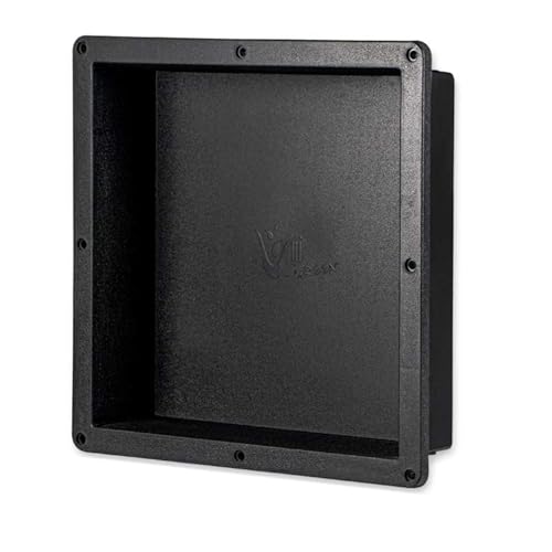 Shower Niche Insert Tile Ready, Black Recessed Bathroom Niche for Shower Wall, 15.65" L x 15.65" W x 4" D Shower Shelf for Inside Shower, Shampoo & Toiletries Storage, Easy to Installation Never Leak - size: 15.65" L x 15.65" W x 4" D