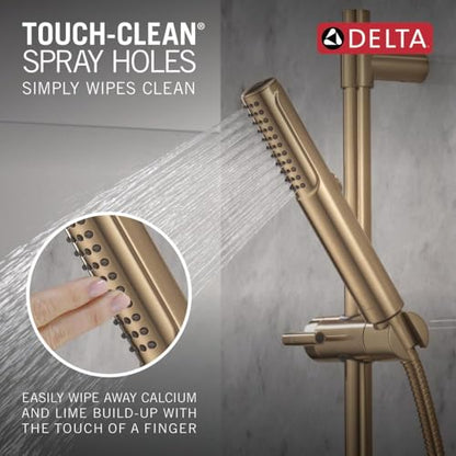 Delta 2-Setting Brushed Gold Wall Mount Handheld Shower Head with ProClean Spray, Hand Held Shower Head and Hose with High Pressure Spray, Lumicoat Champagne Bronze 51537-CZ-PR - color: Lumicoat Champagne Bronze
