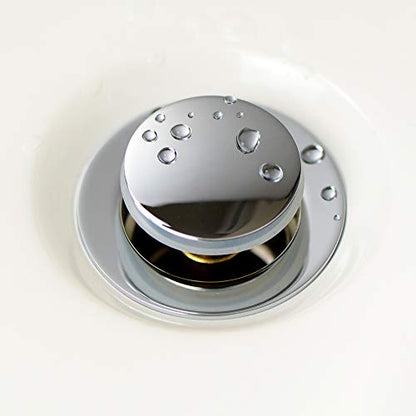 Purelux Pop up Drain Stopper for Bathroom Faucet Vanity or Vessel Sink Bathroom Drain Assembly No Overflow, Chrome Finish - color: Chrome, style: No Overflow