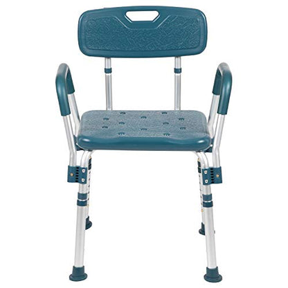 Flash Furniture HERCULES Series 300 Lb. Capacity Adjustable Navy Bath & Shower Chair with Quick Release Back & Arms - color: Navy