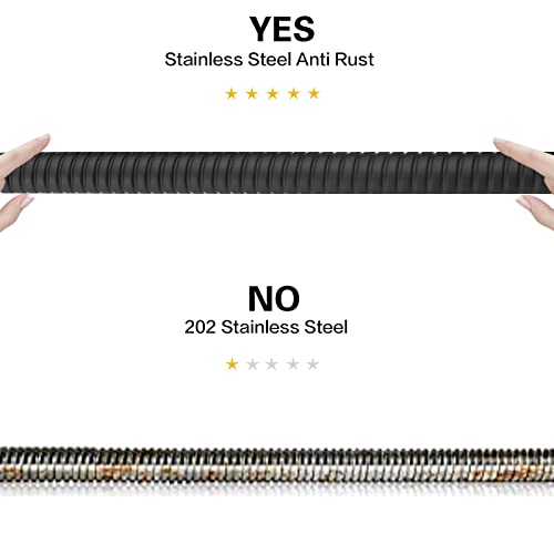 RUMOSE 79 inches Extra Long Shower Hose, Black | Shower Head Extension Hose, Attachment Flexible Handheld Shower Sprayer Hose, Stainless Steel Shower Tube - color: Black, size: 79"
