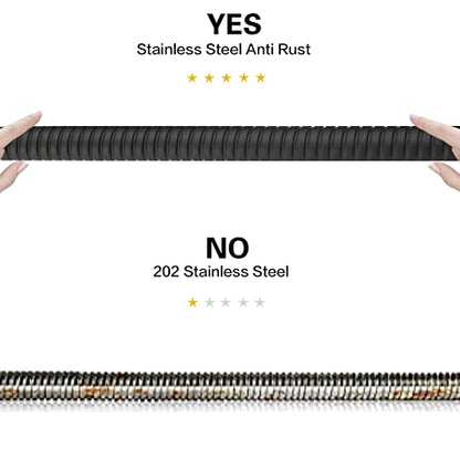 RUMOSE 79 inches Extra Long Shower Hose, Black | Shower Head Extension Hose, Attachment Flexible Handheld Shower Sprayer Hose, Stainless Steel Shower Tube - color: Black, size: 79"