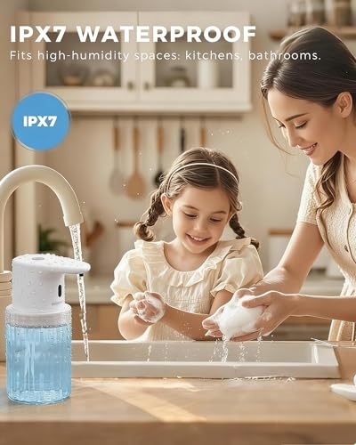 Automatic Soap Dispenser Touchless, USB Rechargeable for Kitchen & Bathroom | Hands Free Infrared Sensor, 3 Adjustable Soap Levels, IPX7 Waterproof, 10oz/300ML, for Hand Soap, Dish Soap&Lotion - color: White, style: Liquid