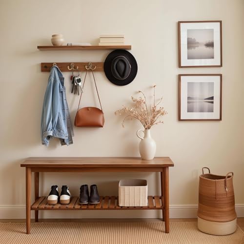 Coat Hooks, Heavy Duty Double Prong Coat Hooks Wall Mounted with Screws, No Rust Black Coat Hooks for Hanging Towel, Coat, Bag, Hat, Cup, Key (4pcs Black+ 4pcs Bronze) - color: 4pcs Black+ 4pcs Bronze