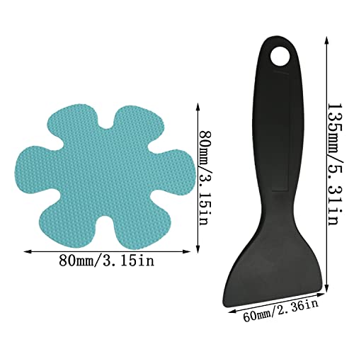 20PCS Safety Shower Treads Adhesive Appliques Non-Slip Bathtub Stickers with Premium Scraper