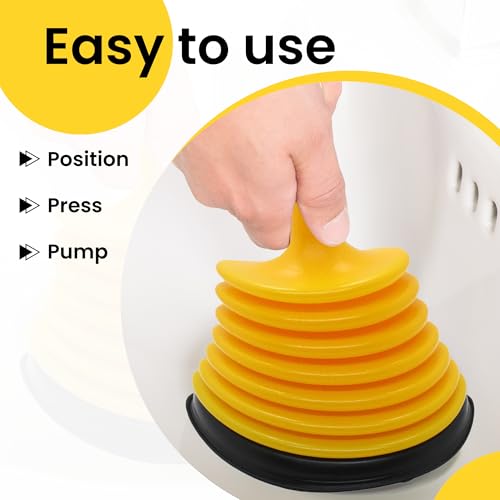Gadgetime USA Small Sink Plunger - Mini Sink & Drain Plunger for Bathrooms, Kitchens, Sinks, Baths, Showers, RVs & Tubs - Mini Clog Remover - Heavy Duty Plumber's Plunger
