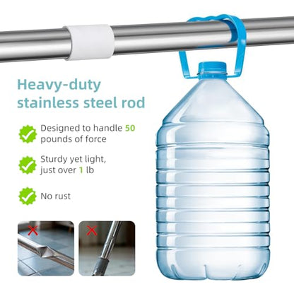 MOPALL Shower Bathtub Scrubber Brush for Cleaning with 55" Long Handle | Dual sided Stiff Bristle, 180° Rotatable V Shape Head, Heavy Duty Stainless Steel Handle, for Tile, Patio/Deck/Garage/Corner