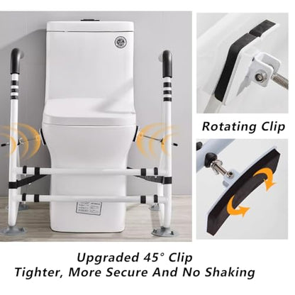 Toilet Safety Rails,Toilet Handles Safety Frames,Free Standing Adjustable Height Width Toilet Safety Frame Fit Any Toilet(A) - color: A
