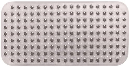 Medium Non-Slip Bathtub & Shower Mat 31x16 (Smooth/Non-Textured Tubs Only) Safe, Clean, Machine-Washable, Superior Grip&Drainage, Vinyl, Transparent Gray (Grey) - color: Transparent Gray (Grey), size: Large (31"x16")