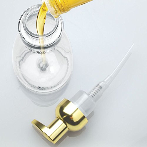 InterDesign Foaming Soap Dispenser Pump, for Kitchen or Bathroom Vanities - Clear/Gold Brass - color: Soft Brass, style: Pack of 1