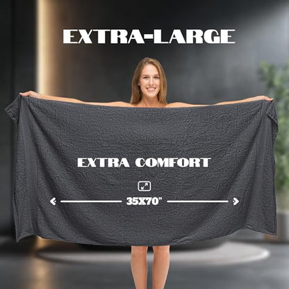 White Classic Luxury Soft Bath Sheet Towels - 650 GSM Cotton Luxury Bath Towels Extra Large 35x70 | Highly Absorbent and Quick Dry | Hotel Quality Extra Large Bath Towels Oversized, Dark Grey, 2 Pack - color: 03: Dark Gray