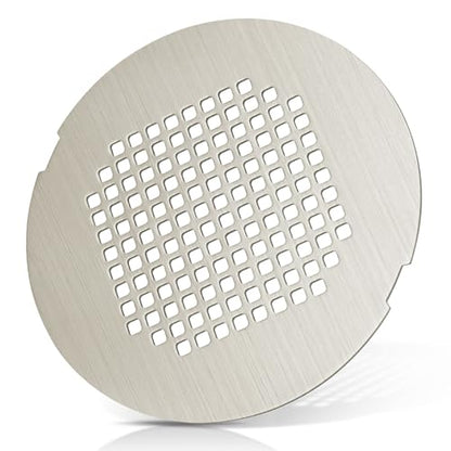 Shower Drain Cover, Drain Hair Catcher Snap-in Replacement Strainer | Brushed Silver Round Grate, Drain Protector Designed for 4.25" OD Standard Round Shower Drains - color: Brushed Silver