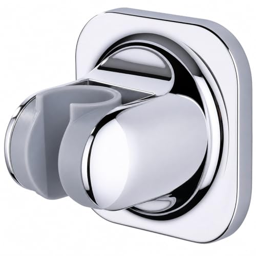 Hand Held Shower Head Holder, Adhesive Showerhead Bracket, Angle Adjustable Shower Wand Holder Wall Mounted, Chrome - color: Chrome