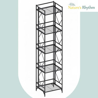Nature's Rhythm 5-Tier Metal Storage Rack, Adjustable Garage Shelving Metal Shelving Unit(12.84 x 11.27 x 57.52inch, Black) - size: 5-Tier