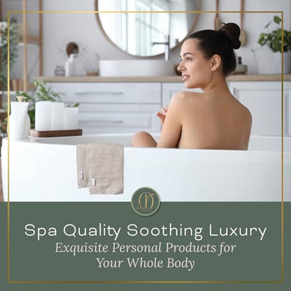 Vanilla Extra Large Washcloths Set of 6 Soft Body Cloths 13” x 13” 70% Viscose Derived from Bamboo, 30% Cotton Spa-Like Feel Silky for Skin Cleansing - color: Vanilla
