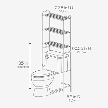 Zenna Home 2265NN Slat Style Bathroom Space Saver, Satin Nickel - style: Spacesaver