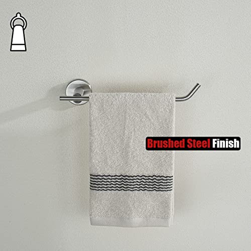JQK Hand Towel Bar, Stainless Steel Towel Ring for Bathroom, 9 Inch Necklace Holder Brushed Finish Wall Mount, TR100-BN - color: Brushed, size: 9 Inch (Right)
