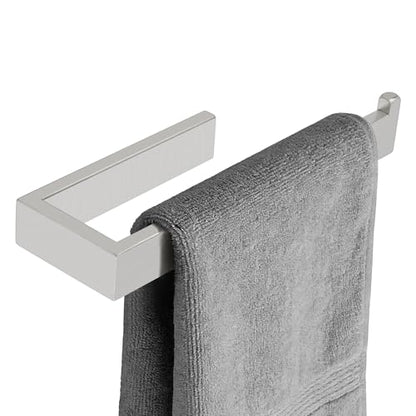 Sayayo Brushed Nickel Hand Towel Holder, Towel Bar for Bathroom Wall | SUS304 Stainless Steel Towel Ring 10 Inch, Kitchen Towel Rack Modern Square - color: Brushed Nickel