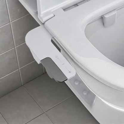 Bidet Attachment for Toilet, Non-Electric Dual Nozzle Bidet Sprayer with Adjustable Water Pressure, Cold Water Toilet Seat Attachment for Feminine and Personal Hygiene - color: Gray
