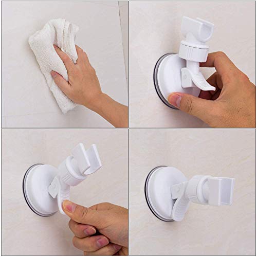 Adjustable Shower Head Holder, Suction Shower Holder, White | Suction Cup Handheld Shower Head Bracket, Removable Handheld Showerhead & Wall Mounted Suction Bracket - style: white