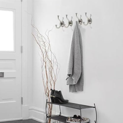 1 Pack 4-1/2 Inch Zinc Alloy Brushed Nickel Towel Hooks | Solid Metal | Wall Mount | Robe Hooks | Coat Hooks | For Bathroom, Shower, Bedroom, Entryway | Bathroom Hardware Accessories - color: Brushed Nickel