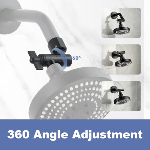 OFFO Shower Head Extension Arm, 2.4 in Shower Extension Arm with Locking Nut, Adjustable Height and Angle Shower Arm Extender, Universal G1/2 Connector for Fixed and Handheld ShowerHead, Matte Black - color: Matte Black, style: 2.4 in