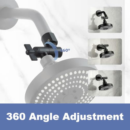 OFFO Shower Head Extension Arm, 2.4 in Shower Extension Arm with Locking Nut, Adjustable Height and Angle Shower Arm Extender, Universal G1/2 Connector for Fixed and Handheld ShowerHead, Matte Black - color: Matte Black, style: 2.4 in