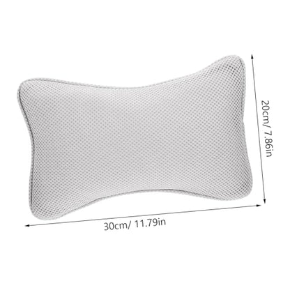 Pillow Bathtub Sturdy Material Strong Grip Suction Cups Grey Bath Pillow