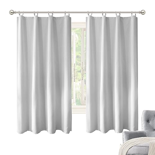 DriftAway Thermal Insulated 100 Percent Darkening Blackout Curtain Liner 2 Panels Each Liner Size 50 Inch by 68 Inch Rings Included Off White Panel - size: 50"W x 68"L (Pack of 2)