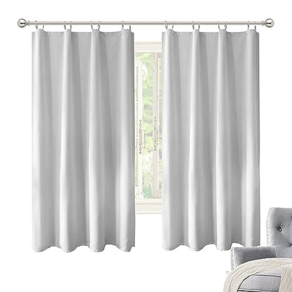 DriftAway Thermal Insulated 100 Percent Darkening Blackout Curtain Liner 2 Panels Each Liner Size 50 Inch by 68 Inch Rings Included Off White Panel - size: 50"W x 68"L (Pack of 2)