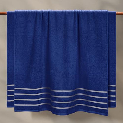 MyOwn Cotton 2 Pack Oversized Bath Sheet 35 x 70, Large Bath Sheet, Ultra Absorbent, Compact, Eco-Friendly and 100% Recyclable, Quick Drying and Lightweight Towel - Navy Blue - color: Navy Blue, size: 2-Piece Bath Sheet Set