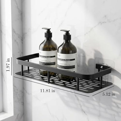 Wall-mounted Shower Rack, Large Capacity, No-drill Installation, Floating Shelf for Bathroom and Kitchen, Space-saving, Easy to Install, Used to Store Toiletries, Cosmetics and Miscellaneous Items