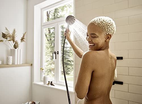 hansgrohe Pulsify S Wallbar Set 105 3-Jet 26", 1.75 GPM 1-Spray Handshower with Slide Bar and Hose in Matte Black, 1.75 GPM, 24162671 - color: Matte Black, size: 1.75 GPM, style: Wallbar with 4-inch Handheld Showerhead and Hose