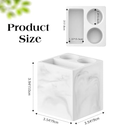 Luxspire Toothbrush Holder, 3 Slots, Marble White | Diatomite, Fast Drying, Toothbrush Holders for Bathroom, Toothbrush and Toothpaste Holder for Countertop - color: Marble White, style: 3 Slots