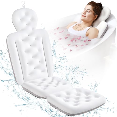 Full Body Bath Pillow for Bathtub, Thick Bathtub Cushion, Luxury Tub Pillow for Bath for Headrest Neck and Back Support White 56" x 16" - color: White, size: 56" X 16"