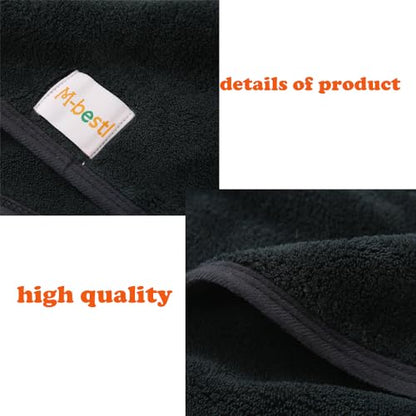 M-bestl 2 Pack Microfiber Hair Towel Wrap,Hair Drying Towel with Button,Absorbent and Anti-frizz Head Towel to Dry Curly or Straight Hair Quickly (Black) - color: Black