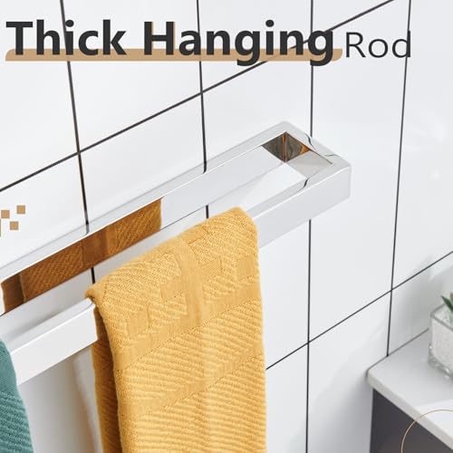 KOKOSIRI Towel Holder Chrome Bath Towel Bar Rack 20-Inch Kitchen Holder Polished Stainless Steel for Bathroom Hardware Wall Mounted, 1 Pack B4008CH-L20 - color: Polished Chrome, size: 20-Inch