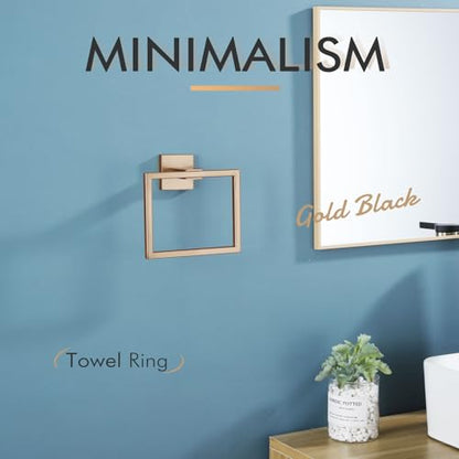 KOKOSIRI Towel Ring Holder Bathroom Lavatory Hand Towel Rack Wall Mount Bathroom Hardware Champagne Bronze Stainless Steel, B3004CPG - color: Champagne Bronze, size: 1 Pack