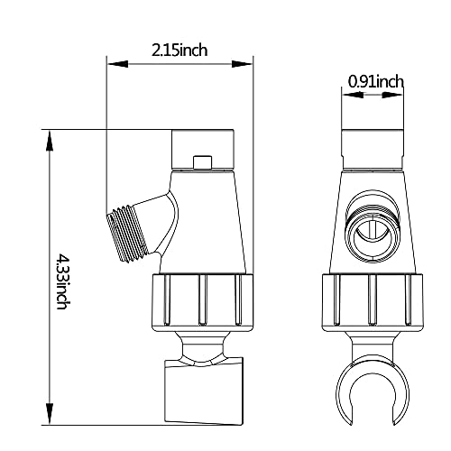 Shower Arm Holder for Handheld Shower Head, Adjustable Mount Bracket, G 1/2 3-Way Shower Arm Adapter with Swivel Ball,Universal Mount,Full copper arm - color: Full copper arm