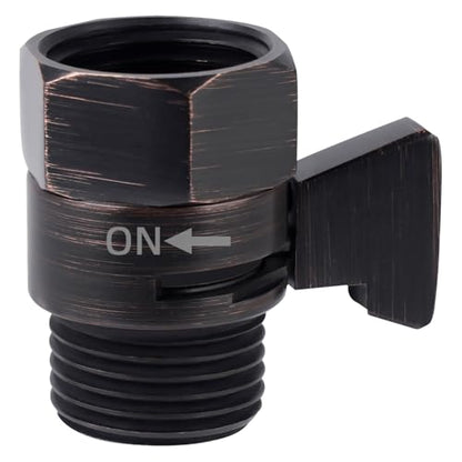 Hibbent All Metal 1 Pack Shower Head Flow Control Valve, G1/2 Brass Shut-off Valve with Handle Lever, Shut OFF Water Flow Control Regulator for Handheld Shower, or Bidet Sprayer, Oil-Rubbed Bronze - color: Oil Rubbed Bronze