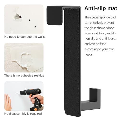 WUIVIUT 2 Pack Heavy Duty Single Over The Door Hooks L-Shaped Bedroom Door, Jacket Hanger Hook, 1.77 inch Wide Over The Door Hook, Strong Holder for Coats(L Shape 2 Pack, Fits 1-3/4'' Thick) - size: L Shape 2 Pack, Black